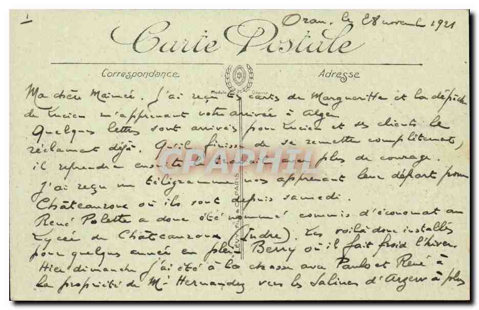 Oran — Société Générale des Transports Maritimes — Le « Sidi-Brahim » — LL. n°247 — Verso