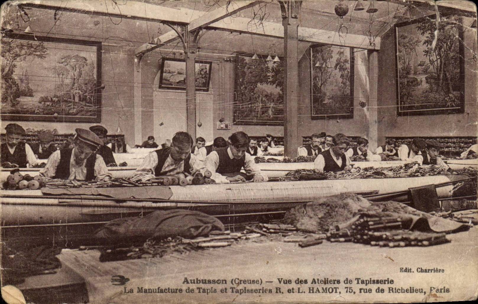 Aubusson CPA Vue des ateliers de tapisserie Manufacture des Tapis et tapisseries