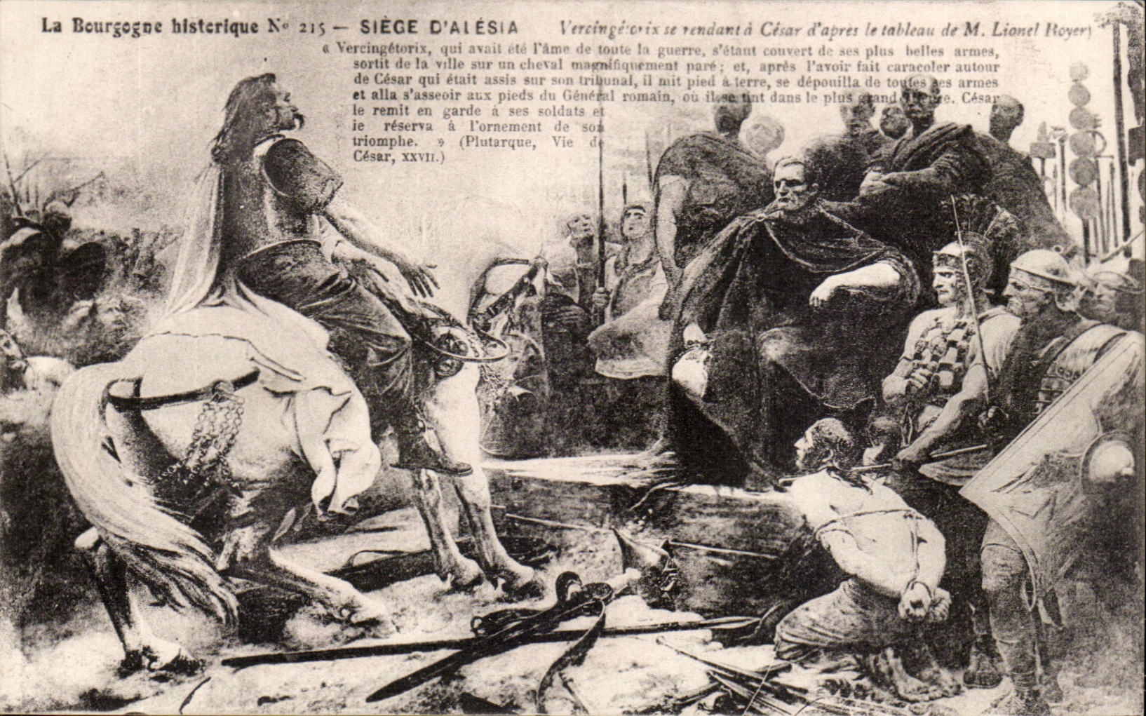 Bourgogne CPA Siege d'Alesia Vercingetorix se rendant a CEsar (Lionel Royer)