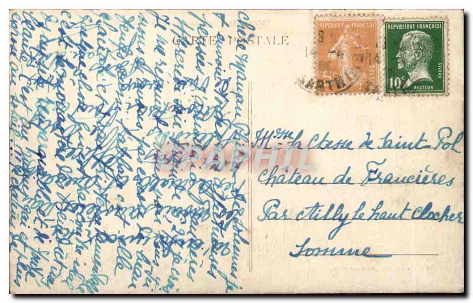 Solesmes CPA Vue generale de l'abbaye et vallee de la Sarthe — Rückseite