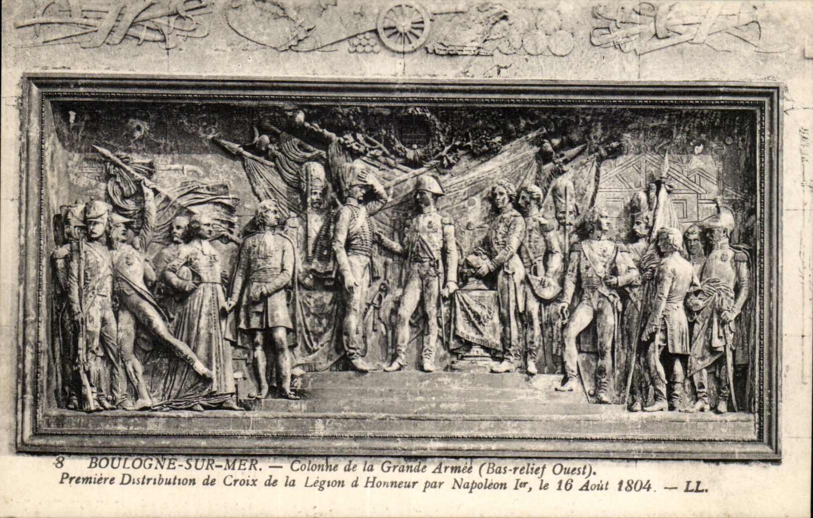 Boulogne-sur-Mer — Colonne de la Grande Armée (Bas-relief Ouest) — LL.