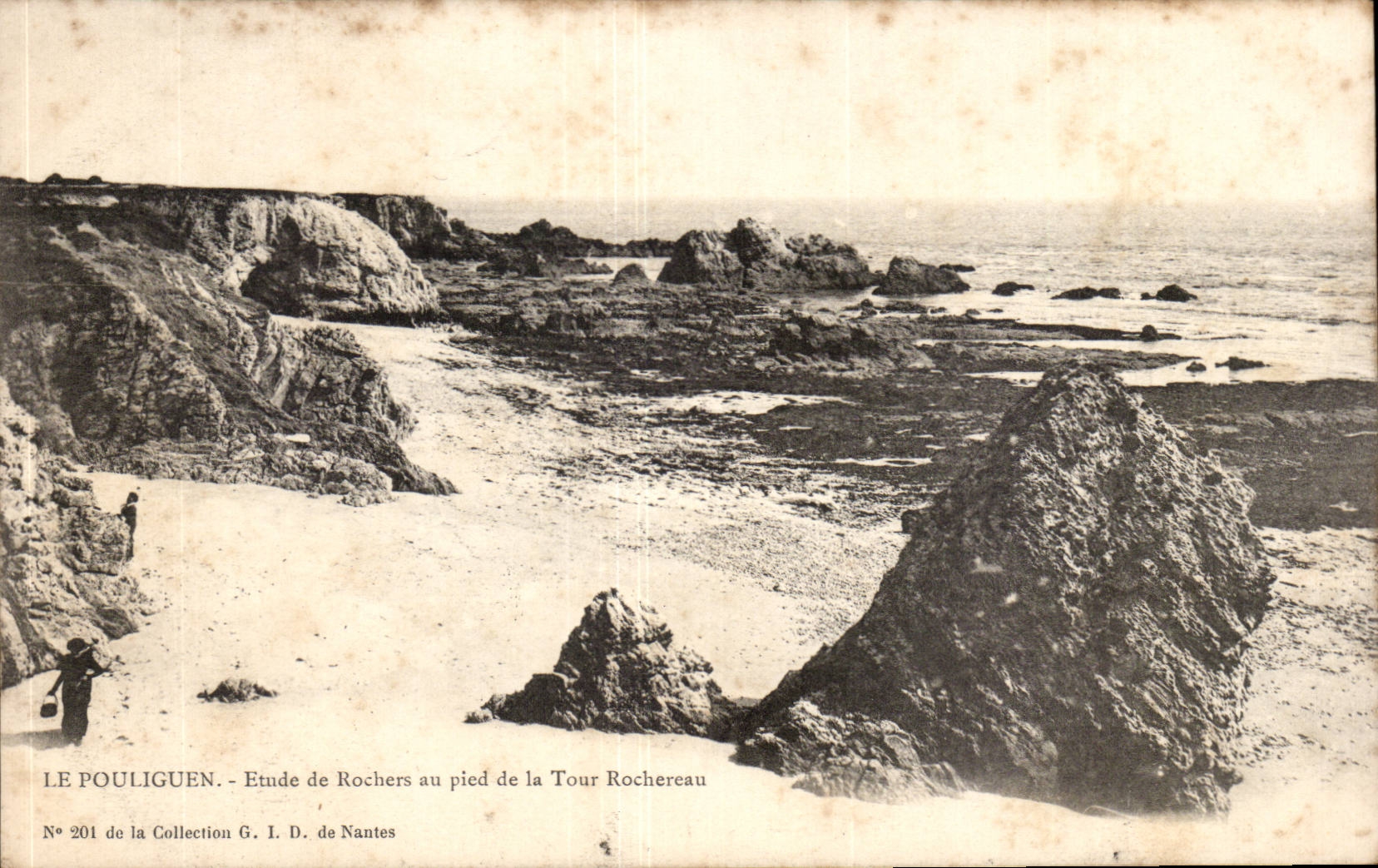 Le Pouliguen — Studie von Felsen am Fuße der Rochereau-Turm — Sammlung G. I. D. de Nantes, n° 201