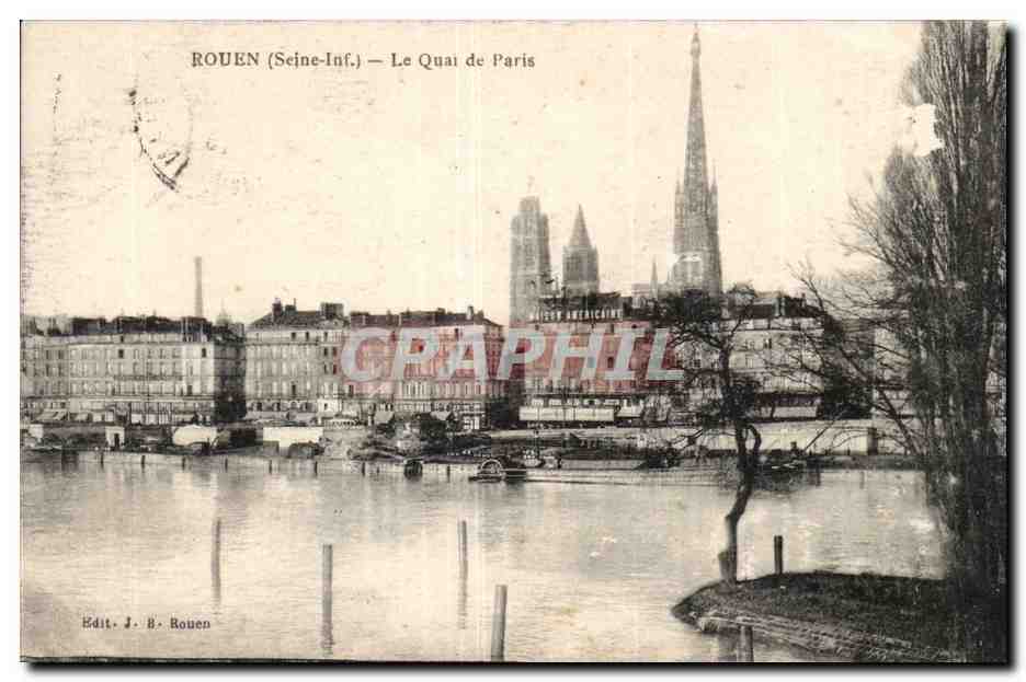 Rouen - Le quai de Paris - CPA 