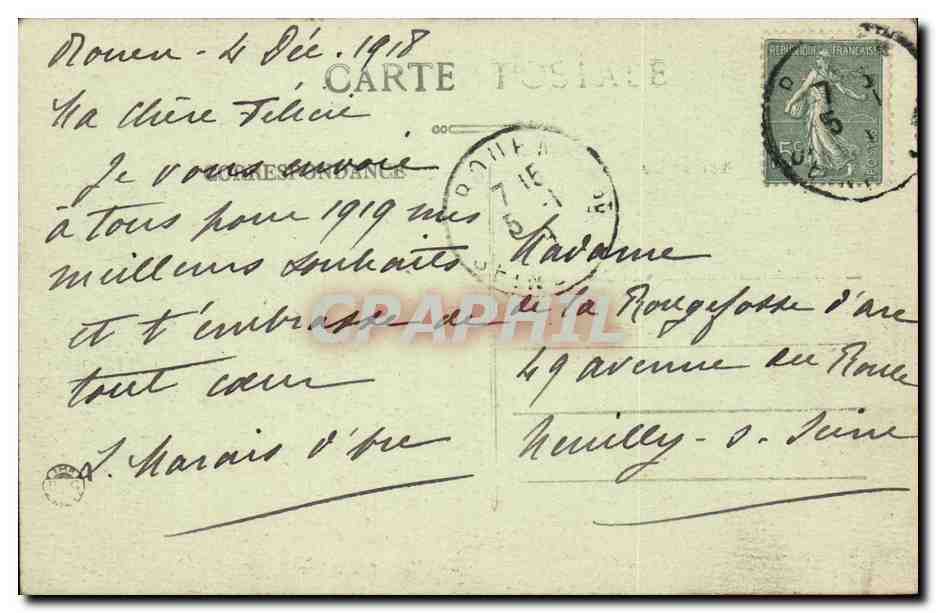 Rouen - Le quai de Paris - CPA  — Verso
