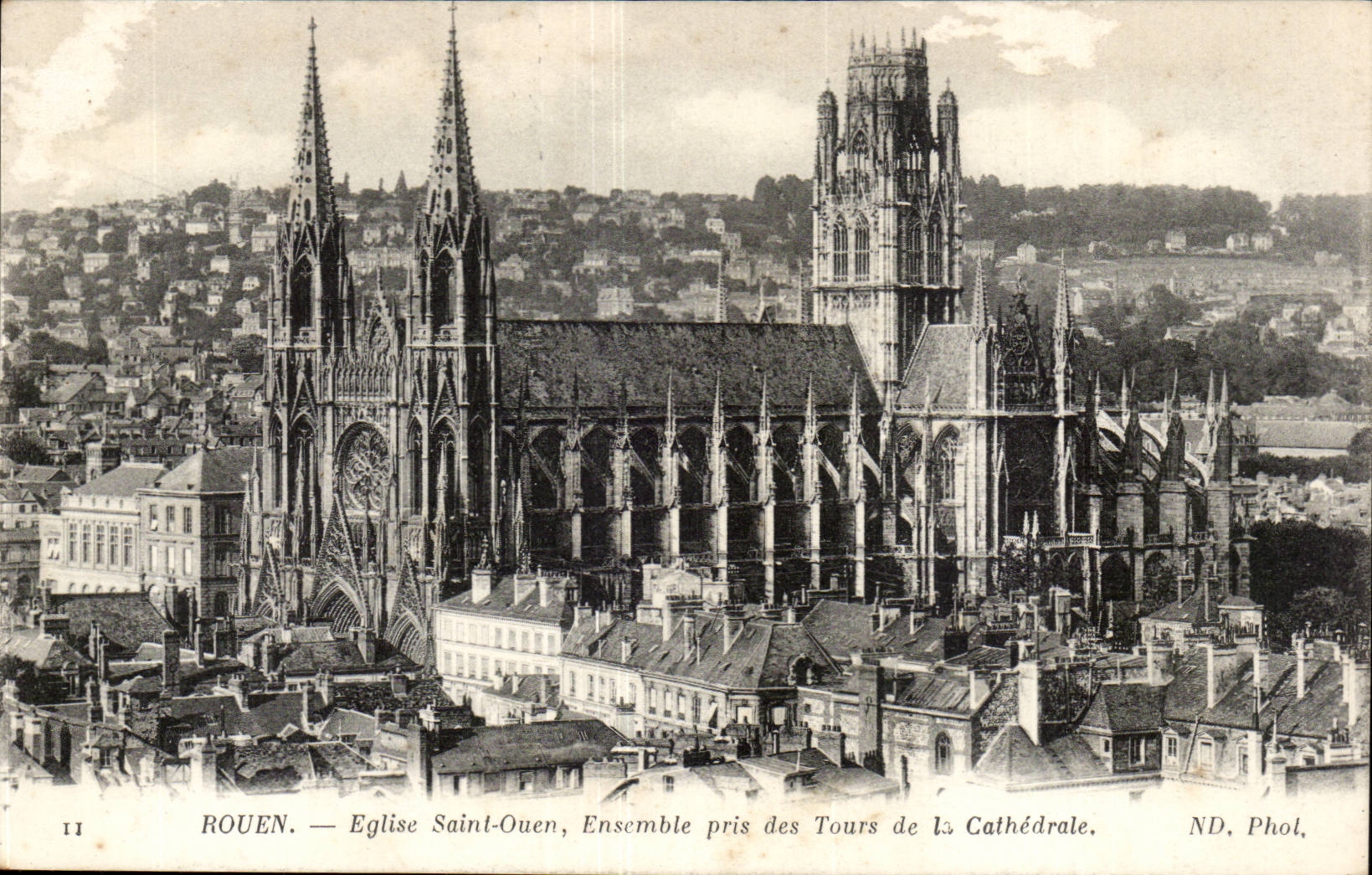 Rouen - Eglise Saint Ouen Ensemble pres des Tours de la Cathedrale - CPA 