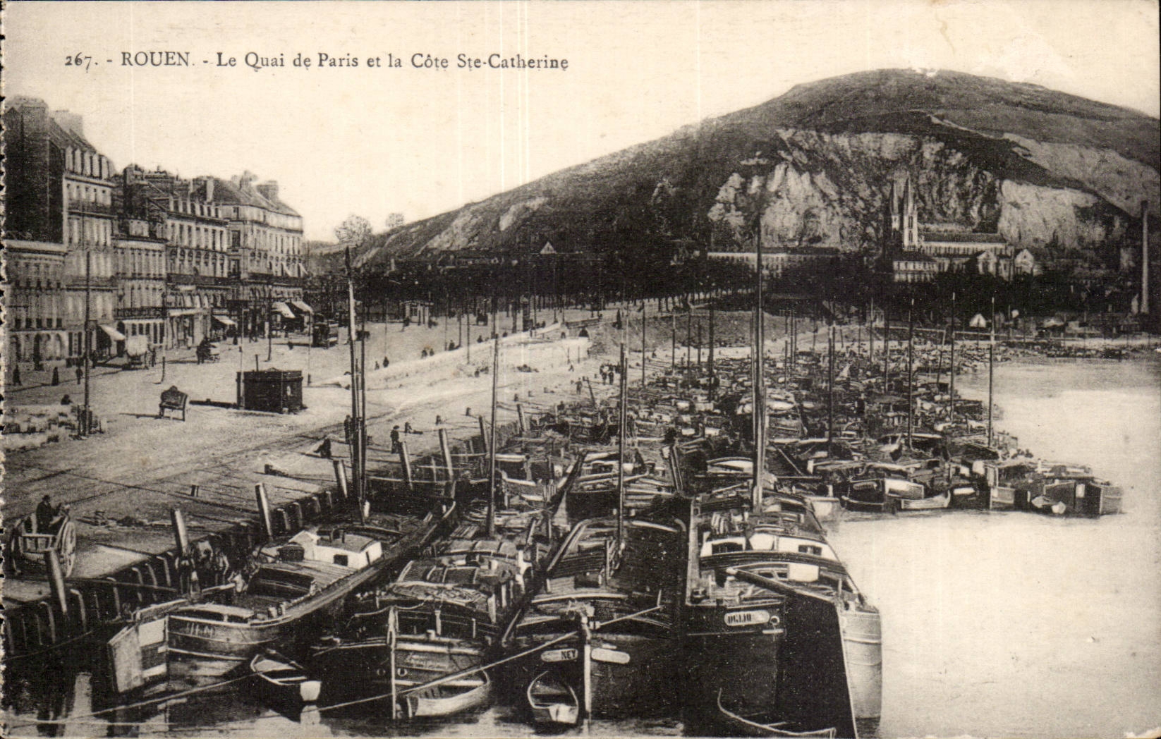 Rouen - Le Quai de Paris et la Cote Ste Catherine - CPA 