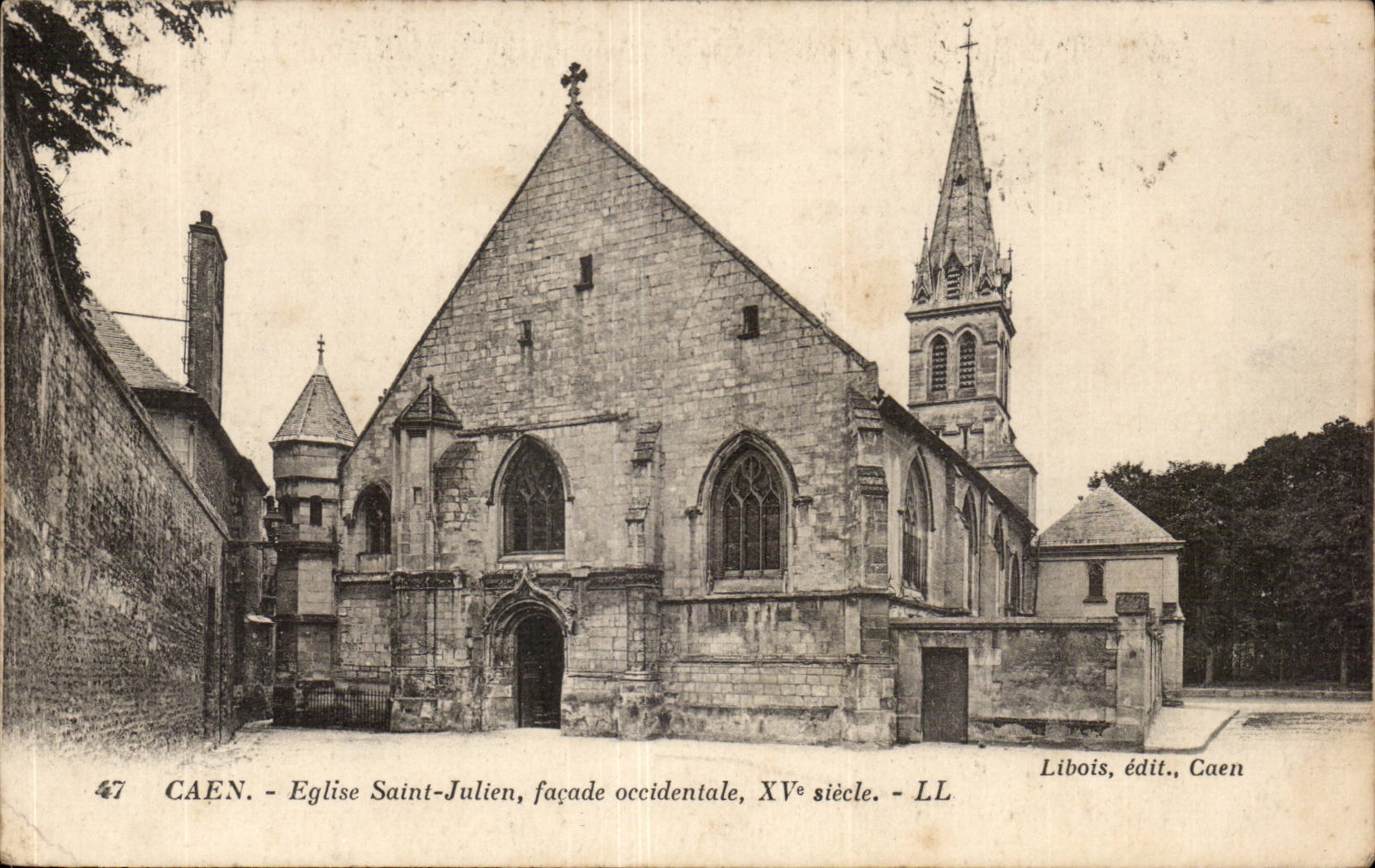 Caen - Eglise Saint Julien facade occidentale - CPA 