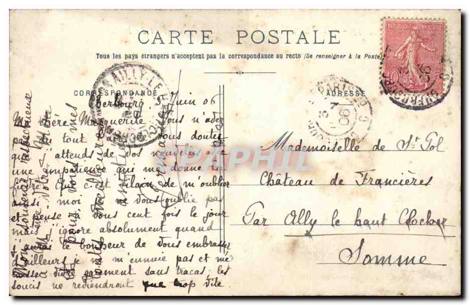 Cherbourg - Vue Generale prise du Fort du Roule - CPA  — Rückseite