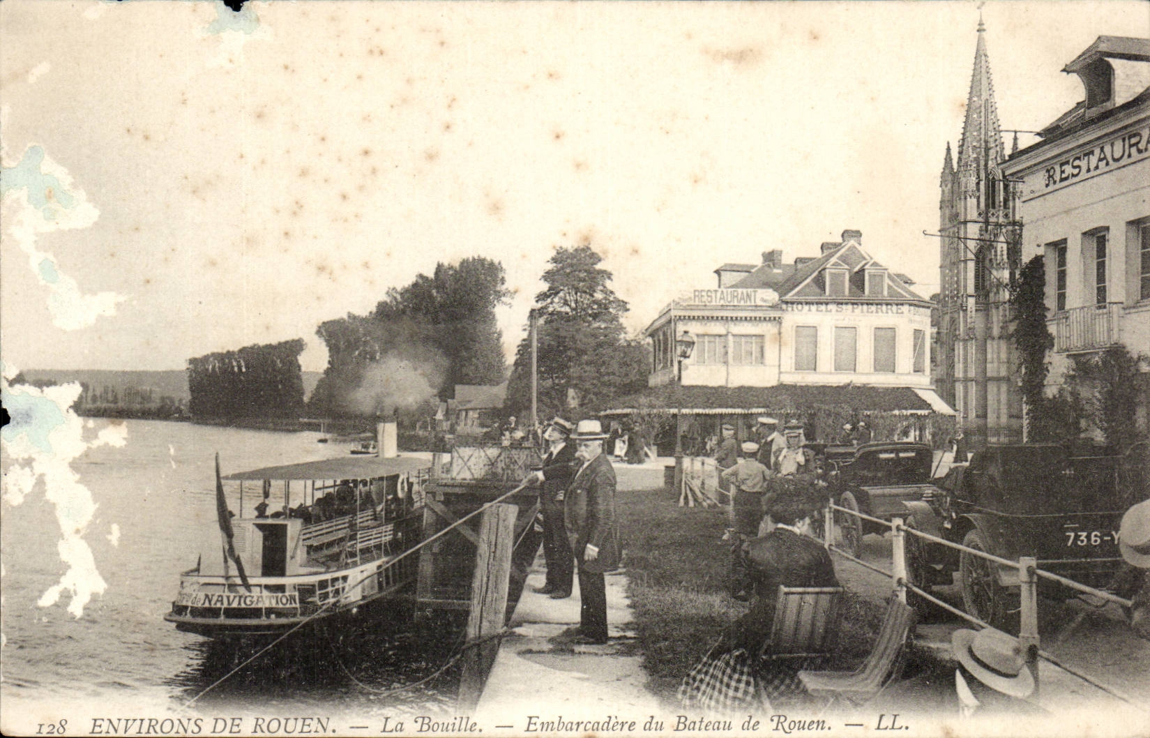Environs de Rouen CPA La Bouille embarcadere du bateau de Rouen