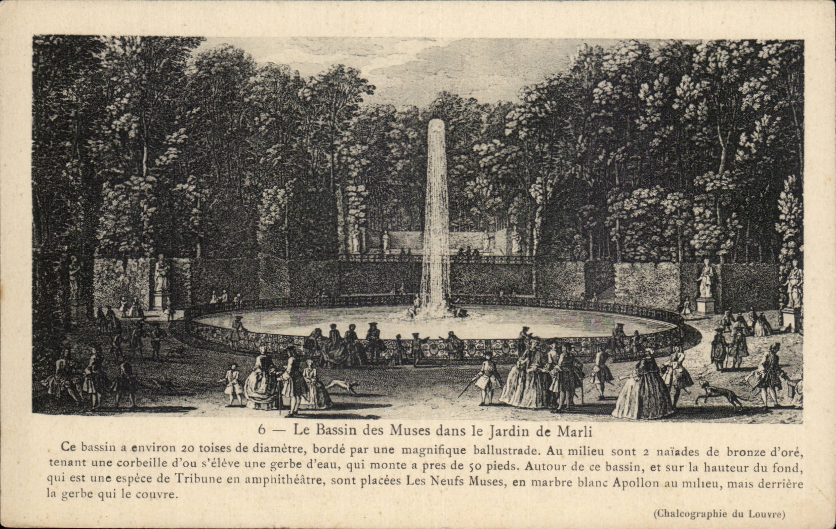CPA Le bassin des mines dans le jardin du Marli