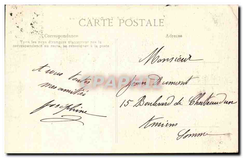 Vichy CPA Parc des CElestins — Verso