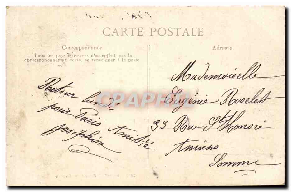 Vichy CPA Bassin des cygnes (swan) — Verso
