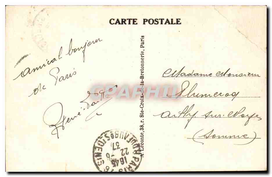 Paris CPA Place de la Madeleine et les grands boulevards — Rückseite