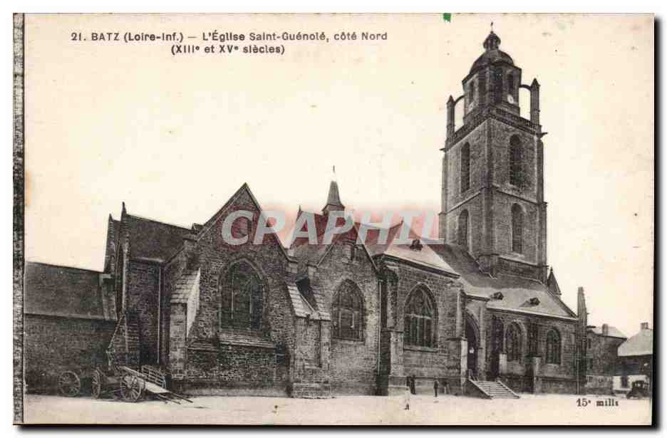 Batz - L'Eglise Saint Guenole cote Nord - CPA 