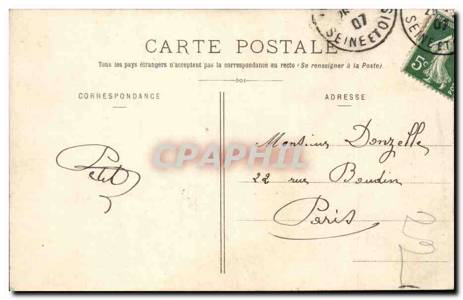 Versailles - Chambre a Coucher CPA  — Verso