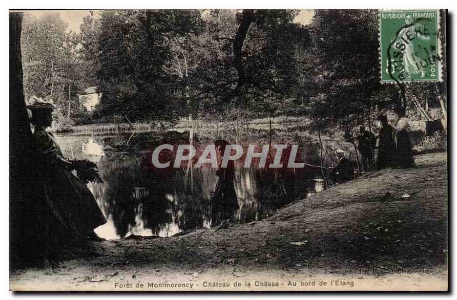 Foret de Montmorency - Chateau de la Chasse - Au Bords de l'Etang - CPA Pecheurs