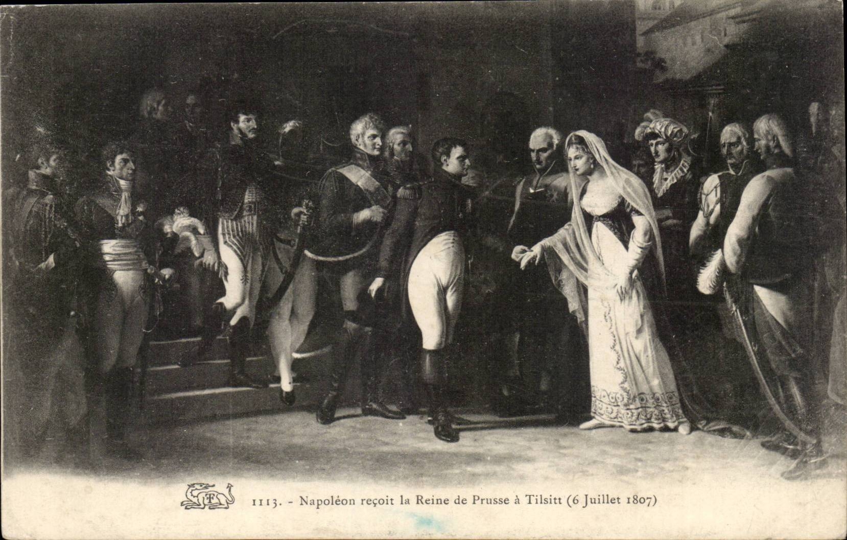 CPA Napoleon recoit la Reine de Prusse a Tilsitt (juillet 1807)