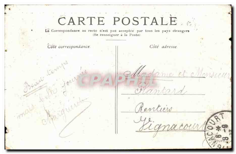 Versailles CPA petit TRianon Le boudoir — Verso