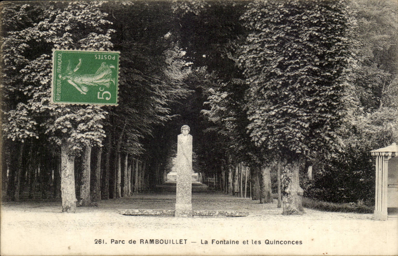 Parc de RAMBOUILLET — La Fontaine et les Quinconces — Lagrange, édit. p. o. Ramboillet, n° 261