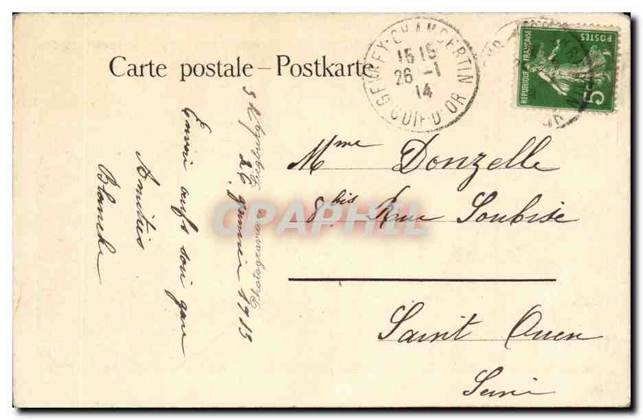 CPA Un heros Mousquetaire — Verso