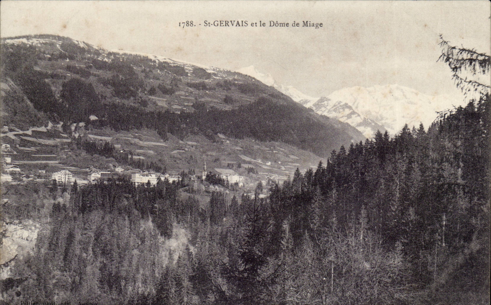 St-Gervais et le Dôme de Miage — vue panoramique — éditeur H. Lefebvre, n° 1788