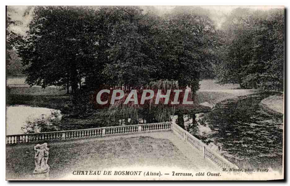 Schloss Bosmont (Aisne) — Terrasse, Westseite — H. Houdé, phot. Treney