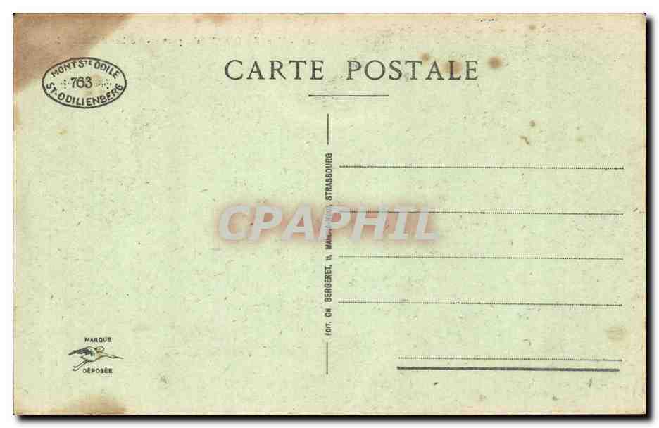 Mont Sainte Odile - Rocher d'Oberkirsch - CPA  — Verso