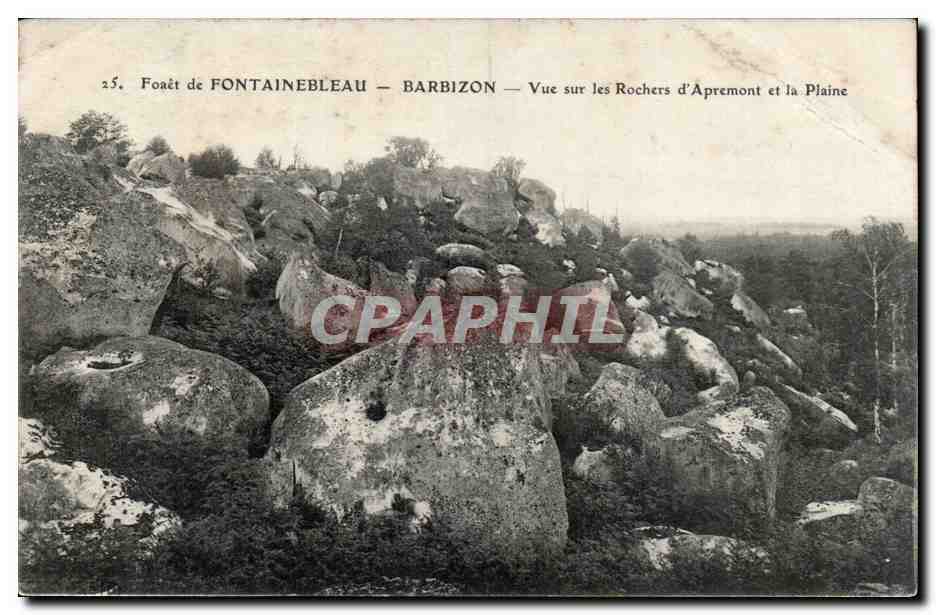 Barbizon - Foret de Fontainebleau - Vue sur les Rochers d'Apremont et la Plaine - CPA 
