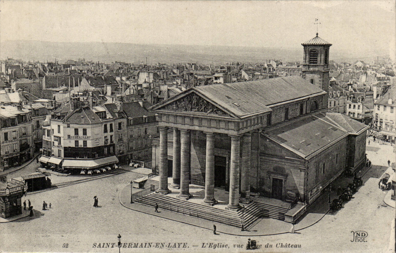 St Germaine en Laye - L'Eglise vue prise du Chateau CPA 