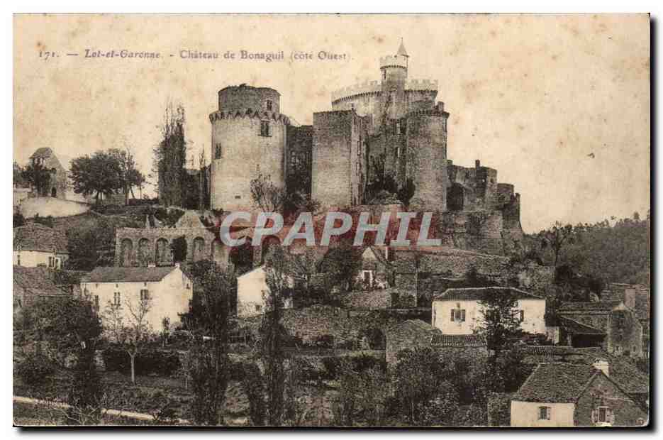 Chateau de Bonaguil - cote Ouest - CPA 