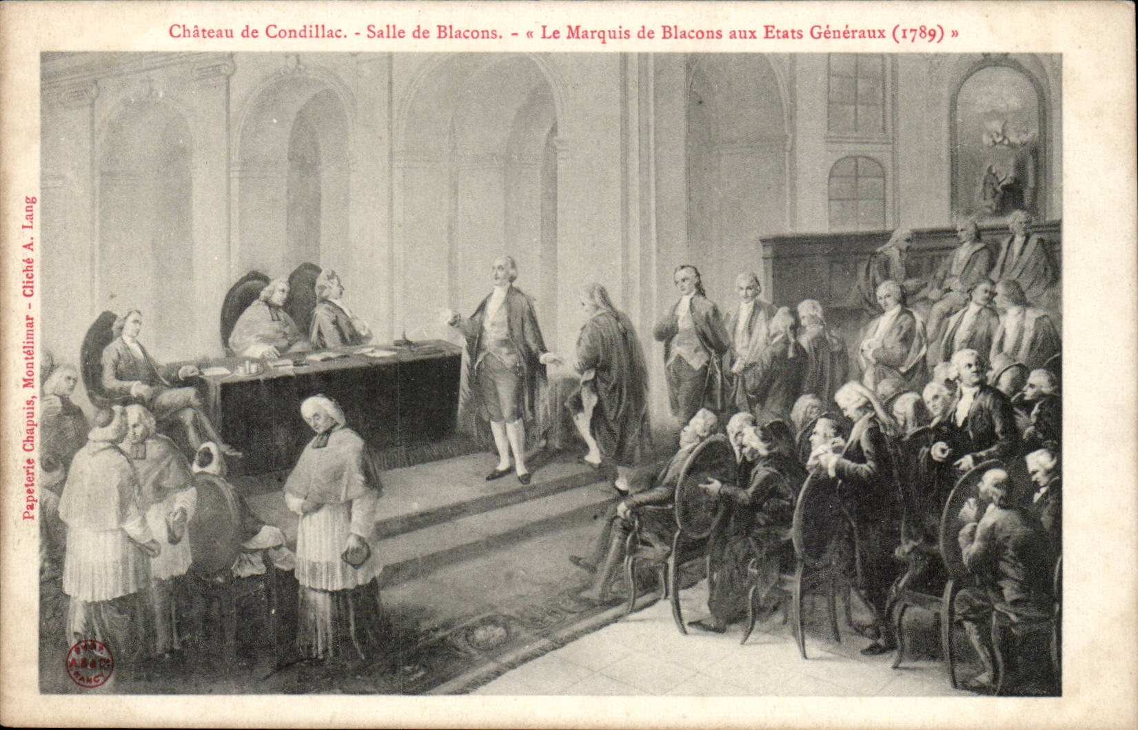 Chateau de Condillac CPA Salle de Blacons Le Marquis de Blacons aux Etats Generaux (Revolution)