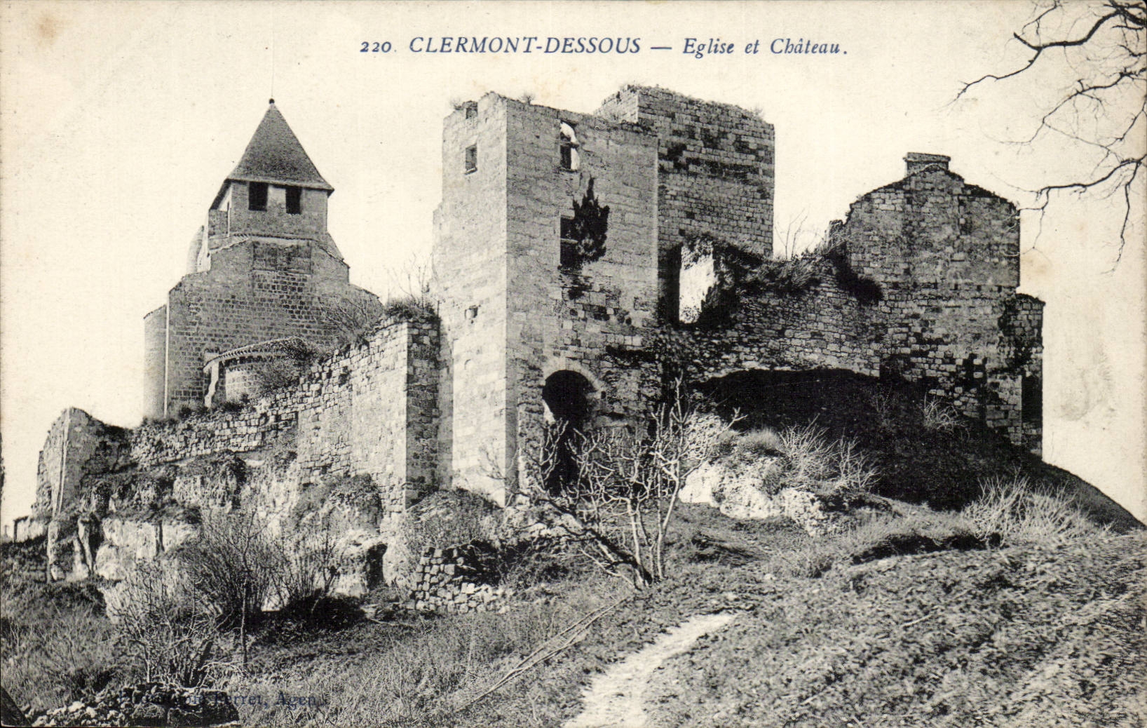 Clermont Dessous CPA Eglise et chateau