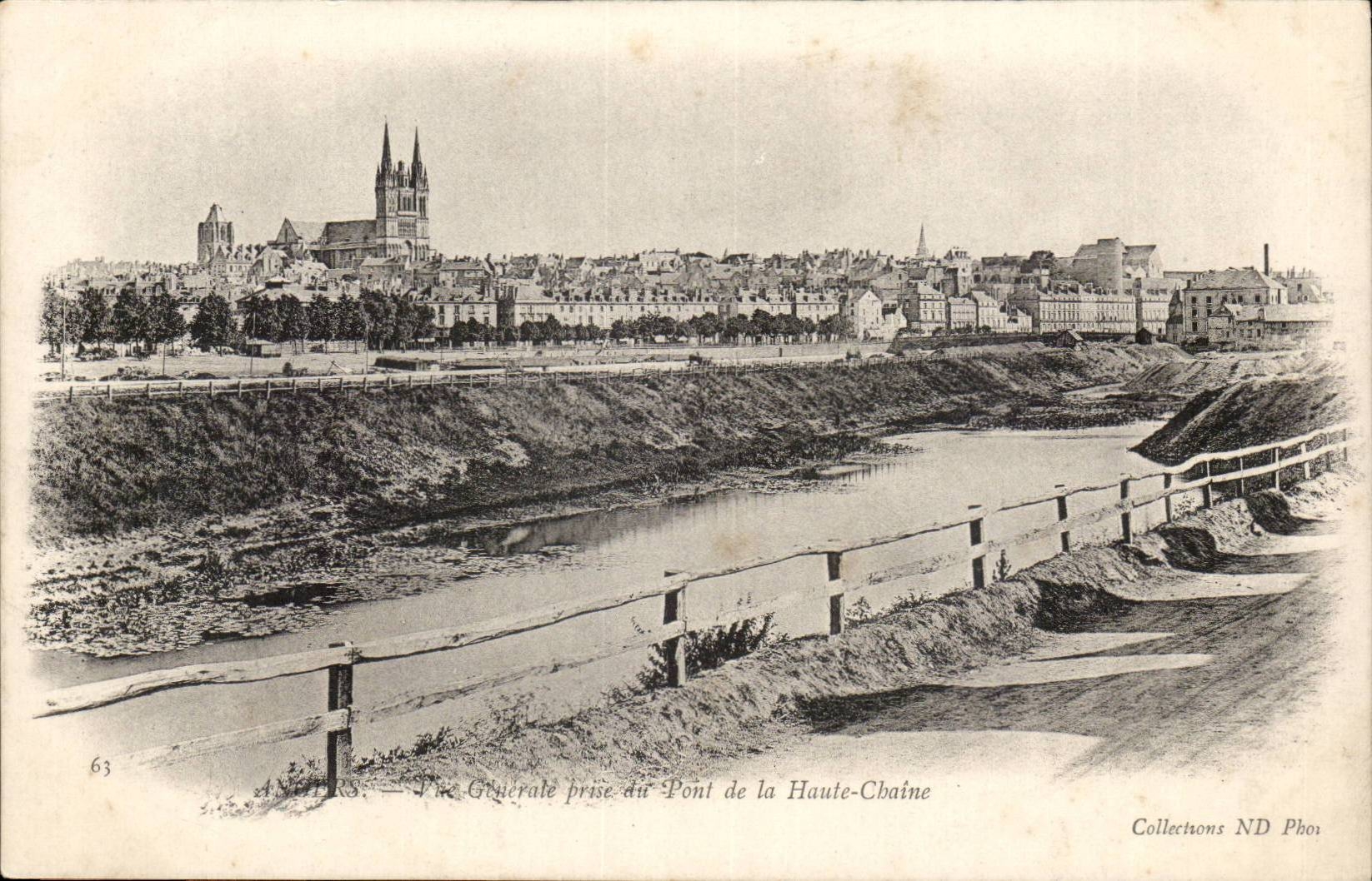 Angers CPA Vue generale prise du pont de la haute chaine