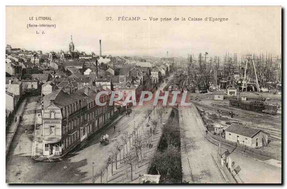 FEcamp CPA vue prise de la CAisse d'Epargne