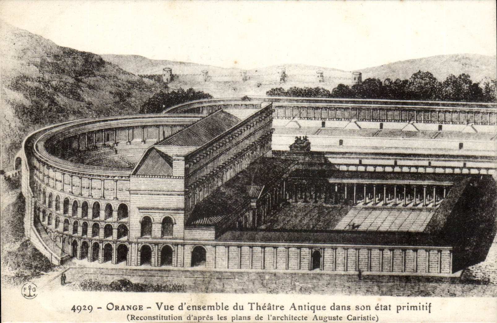 Orange CPA Vue d'ensemble du theatre antique dans son etat primitif