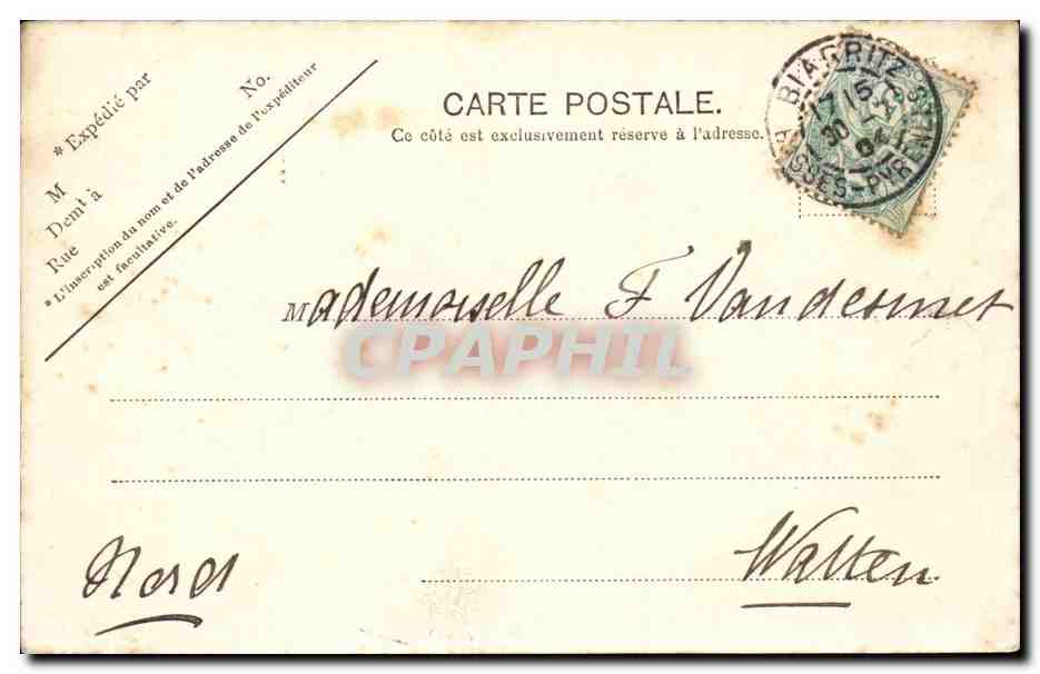 Biarritz CPA Hotel Victoria — Verso