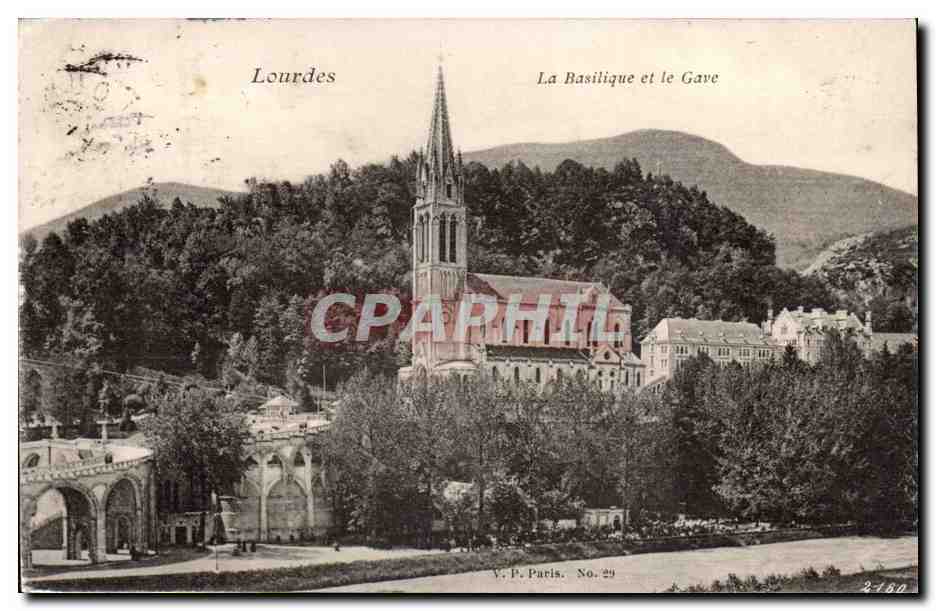 Lourdes — La Basilique et le Gave — V.P. Paris No. 29