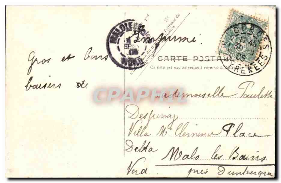 Lourdes — La Basilique et le Gave — V.P. Paris No. 29 — Verso