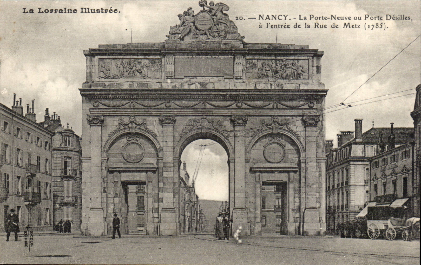 Nancy CPA La porte neuve ou porte Desilles a l'entree de la rue de Metz (1785)