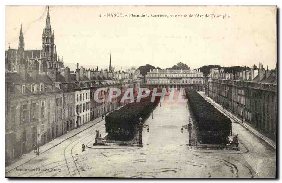 Nancy CPA Place de la Carriere vue prise de l'arc de triomphe