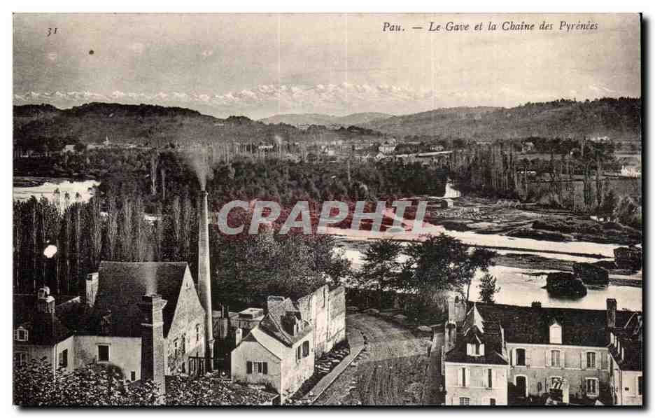 Pau CPA Le Gave et la chaine des Pyrenees