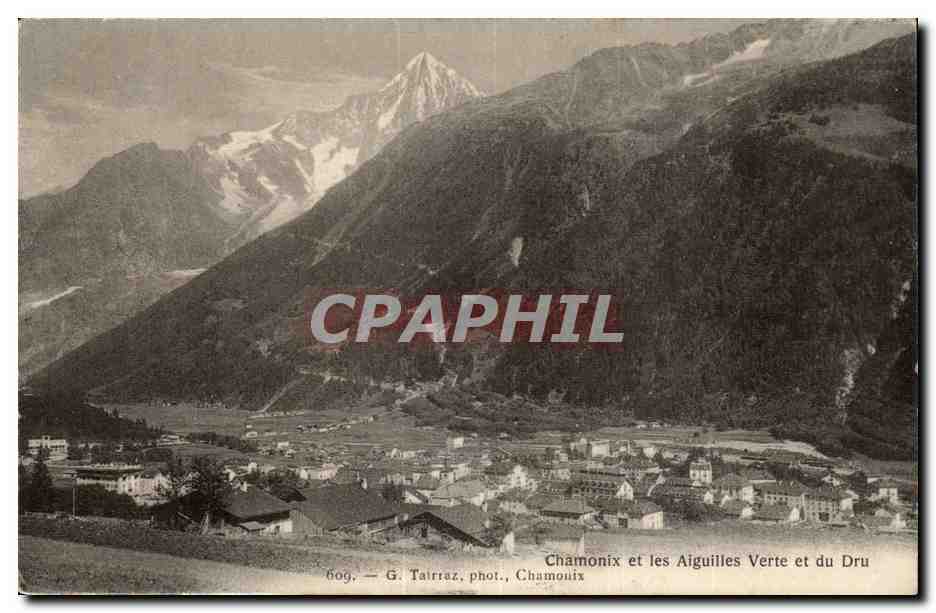 CPA Chamonix et les aiguilles verte et du Dru
