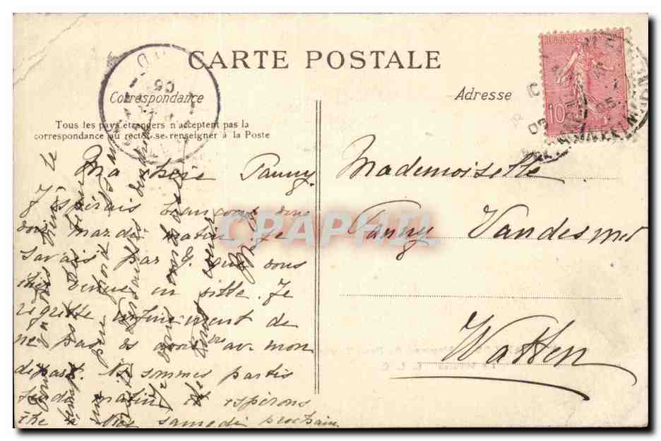 Versailles CPA Hameau du Petit Trianon — Verso