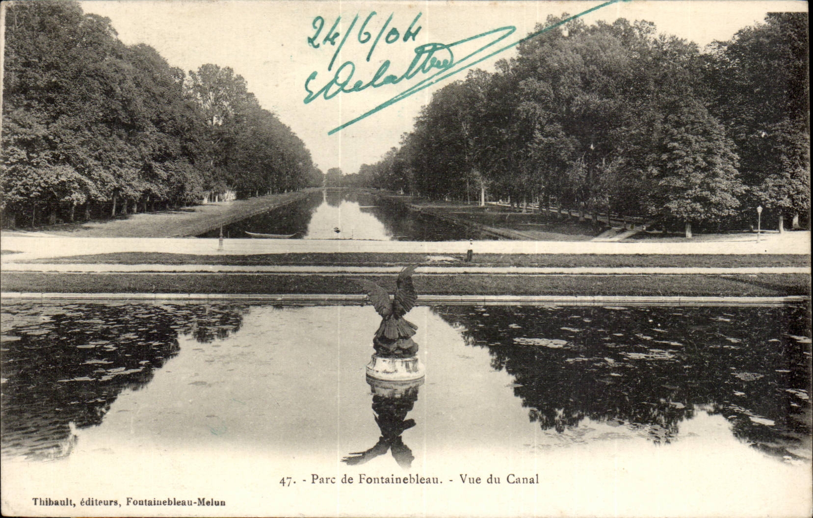 Parque de Fontainebleau — Vista del Canal — Thibault, editores, Fontainebleau-Melun, n°47