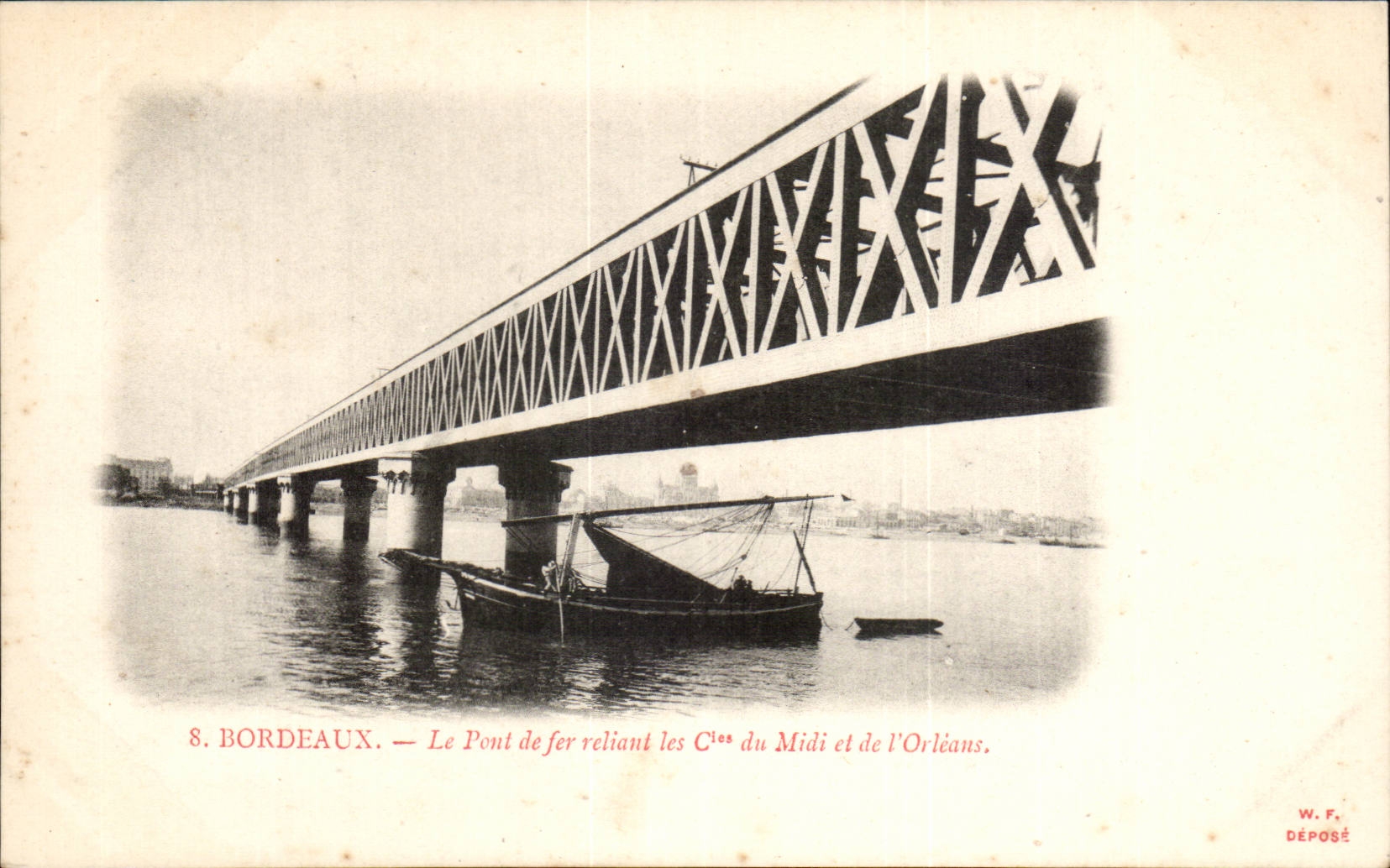 Bordeaux cPA La pont de fer reliant les Cie du Midi et de l'orleans