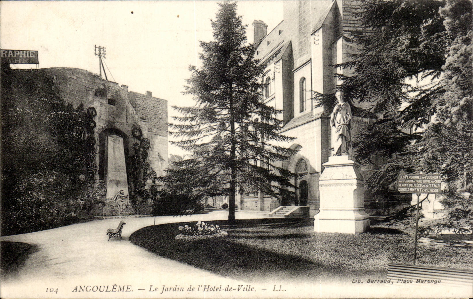 Angoulême — Le Jardin de l'Hôtel-de-Ville — Lib. Barraud, Place Marengo