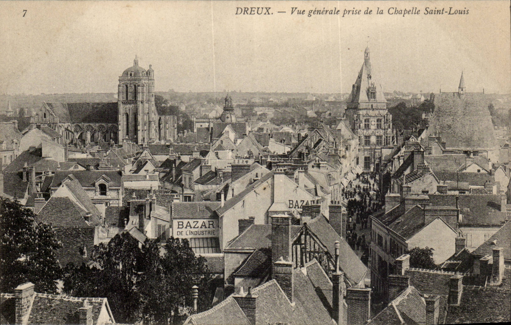 Dreux — Vue générale prise de la Chapelle Saint-Louis — éditeur non identifié, n° de série 7