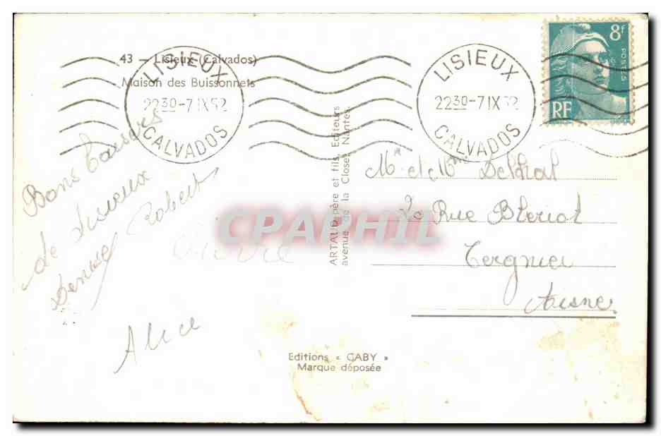 Haus Buissonnets — Lisieux (Calvados) — Éditions Gaby — Rückseite