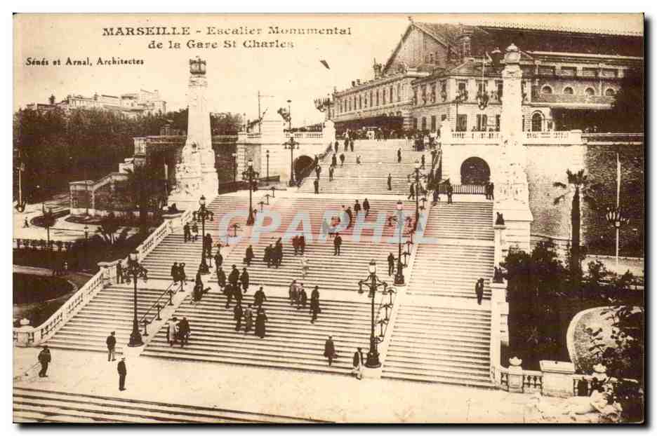 Marseille CPA Escalier monumental de la gare St Charles