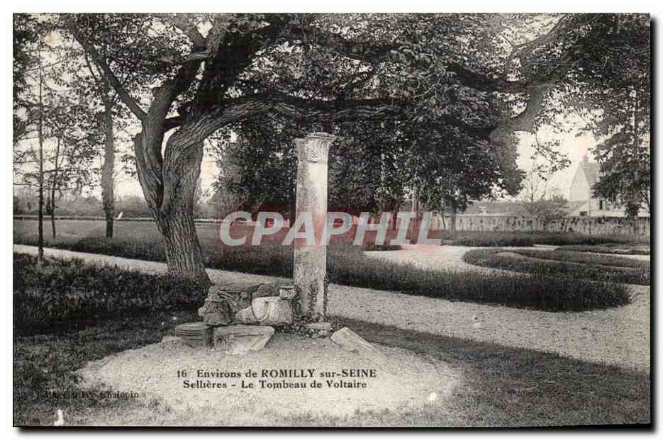 Environs de Romilly sur Seine CPA Sellieres le tombeau de Voltaire